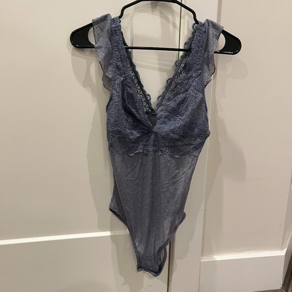 Aerie lace mesh polka dot bodysuit